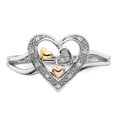 thumbnail image 5 of Sterling Silver Rhodium Plated with Gold-tone & Rose-tone Accent Diamond Ring QR5625, 5 of 6