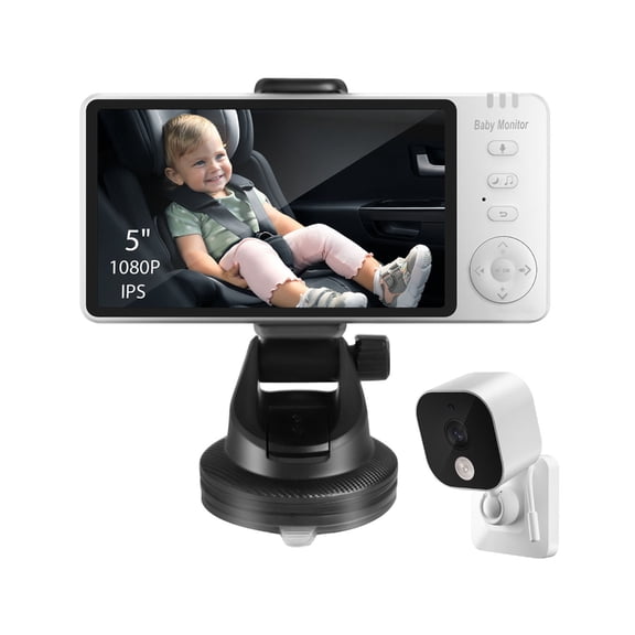 Low-Light Car Baby Monitor for Infants, Rear Seat Camera with Wireless Monitoring, Two-Way Voice, Cabin Temperature Readout and Soothing Music