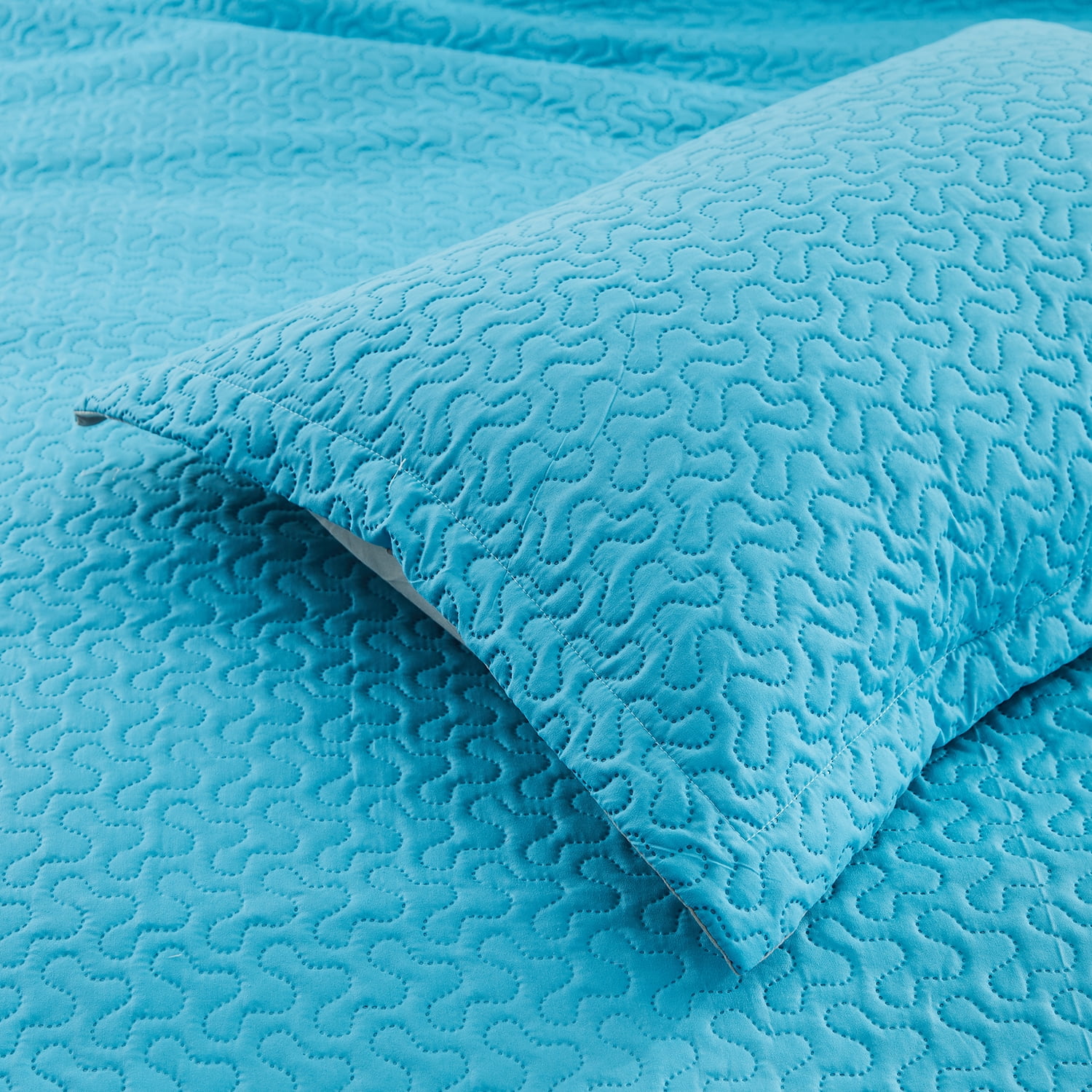 JML Quilt Set King Size Lightweight Bedspread, Soft Summer Quilt Bedding Set Coverlet for All Seasons with 3 Piece (1 Quilt, 2 Pillow Shams), Blue
