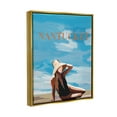 thumbnail image 3 of Stupell Industries Nantucket Summer Beach Girl Graphic Art Metallic Gold Floating Framed Canvas Print Wall Art, Design by Amelia Noyes, 3 of 8