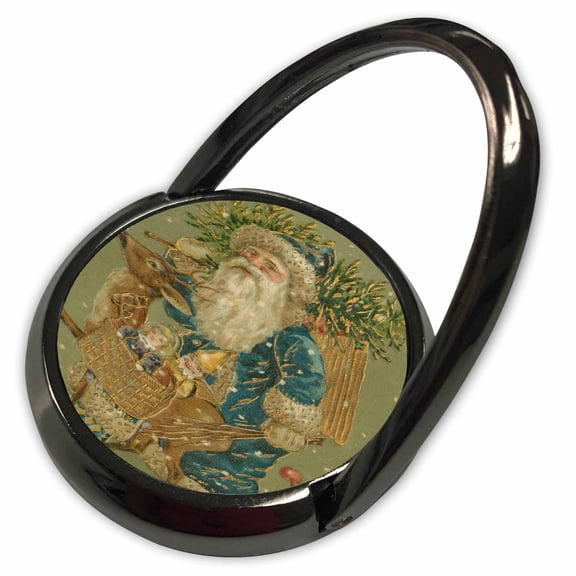 3dRose, Vintage Old Fashioned Santa Claus Chrismas Tree Reindeer Toys , Phone Ring