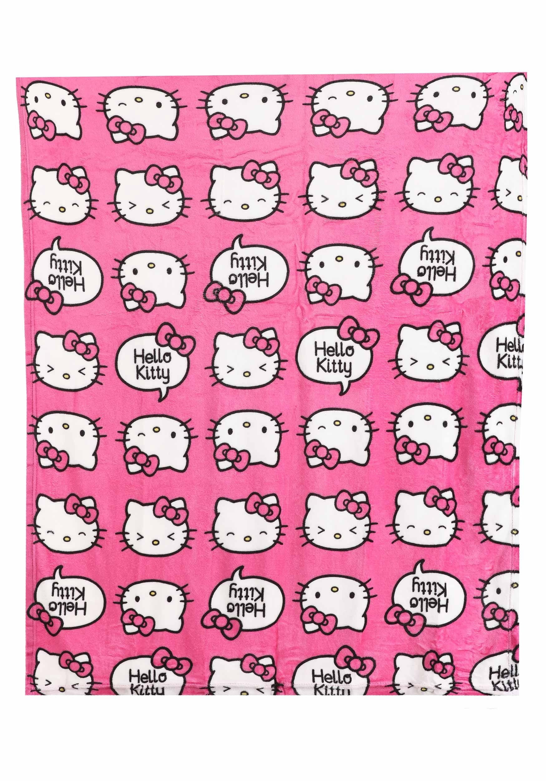 Hello Kitty Pink Kitty Pride Kids Silk Touch Throw Blanket with Plush Hugger – Ultra Soft Plush Character Pillow for Kids