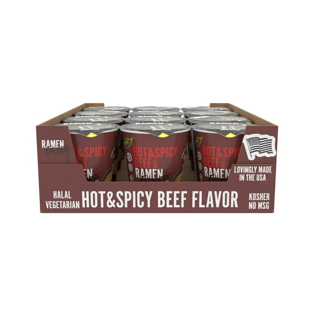 Pack x 12 Ramen Sopa Instantánea Extra Kosher Sabor Carne Picante 64 gr