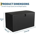 thumbnail image 3 of 120 Gallon Outdoor Waterproof Storage Box, Lockable Resin Deck Box for Package Delivery, Garden Tools, and Patio Furniture with Multi-Functional Design & All-Weather Protection, 3 of 8
