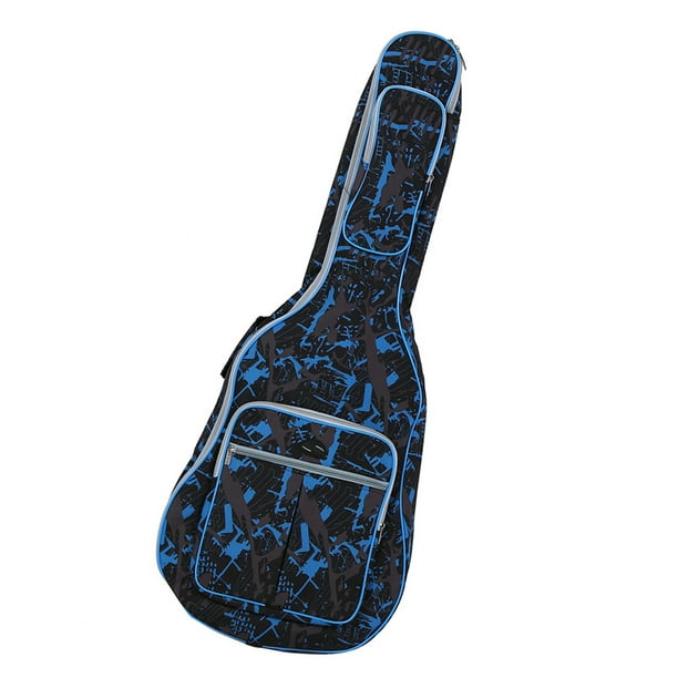Mochila Andoer 600D Resistente al Agua Oxford Tela Doble Cosido Correas Acolchadas Gig Bag Estuche Portátil para 41Inchs Guitarra Acústica folk Clásica Camuflaje Azul Romacci Mochila