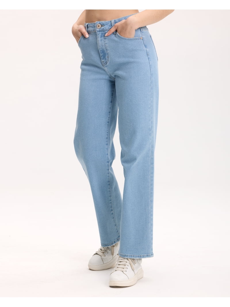 Lilac Sunset, Women's High-Rise Wide Leg Jeans, Size 1–15, Light