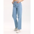 thumbnail image 4 of Lilac Sunset Women's High-Rise Slim Wide Leg Jeans, Light Blue, Juniors 0-21, 4 of 9