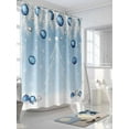 thumbnail image 3 of Blue Ombre Christmas Tree Shower Curtain Set, Waterproof Shower Curtains for Bathroom, Xmas Balls Pine Needles Snowflake Washable Fabric Cloth Bath Curtain for Bathtub with Hooks 54x78 Inches, 3 of 6