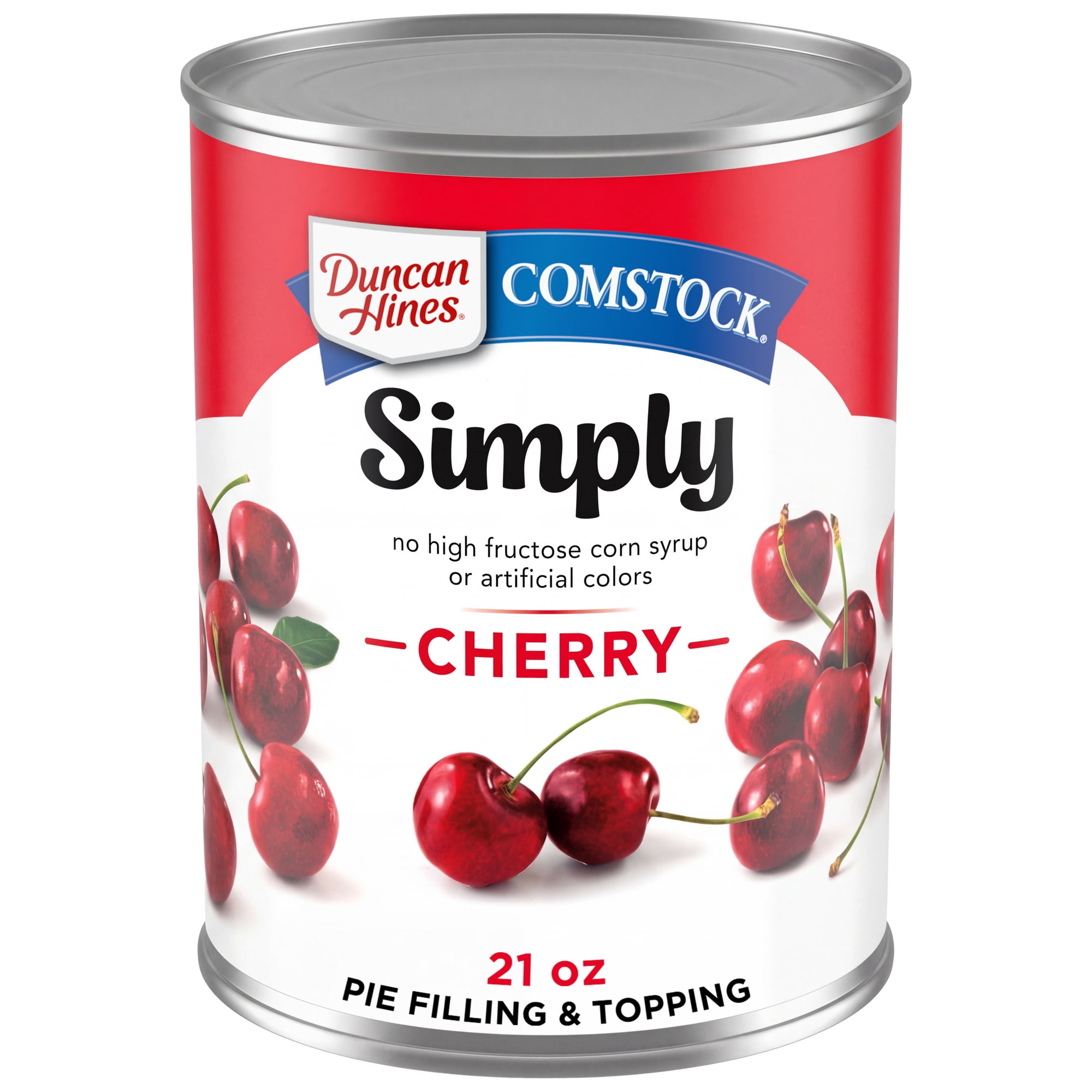 (3 pack) Duncan Hines Comstock Simply Cherry Pie Filling and Topping, Ready to Use, 21 oz.