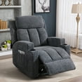 thumbnail image 4 of Bonzy Home Massage Recliner Heat and Vibration Upholstery Reclining Chair Cup Holders for Bedroom Living Room Fabric Sofa Navy, 4 of 6