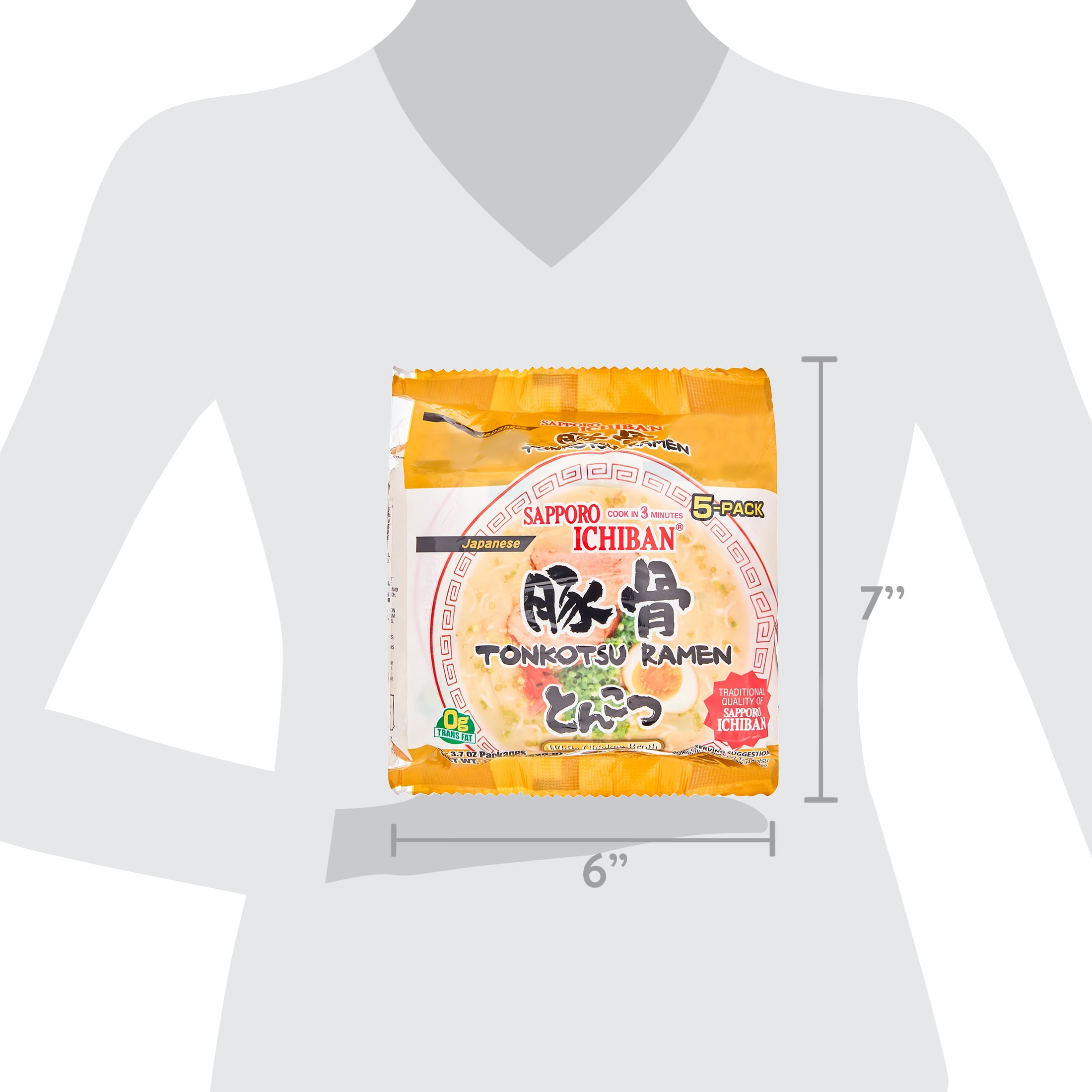 (3 pack) Sapporo Ichiban Tonkotsu Ramen Noodles, 18.5 Oz, 5-Pack
