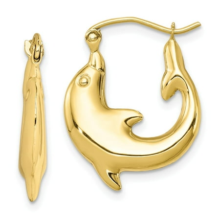 Mia Diamonds And Co 10k Yellow Gold Polished Dolphin Mia Diamonds 10k Yellow Gold Polished Dolphin Hoop Earrings