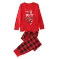 thumbnail image 1 of URMAGIC Matching Family Sleepwear Sets Christmas Pajamas with Lettler Print and Plaid Tee and Bottom Loungewear, 1 of 4