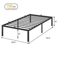 thumbnail image 4 of Yesurprise Metal Twin Platform Bed Frame, 14 inch Modern Industrial Bed Frame with Steel Slat Support, 4 of 8