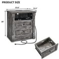 thumbnail image 2 of wow97e 2 Drawers Dresser for Bedroom, 26" Tall Farmhouse Nightstand with Charging Station, Wood Rustic Side Table w/Roman Column for Bedroom, Living Room, 2 of 6