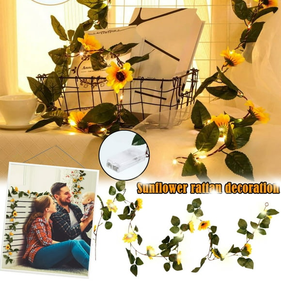 Sunflower String Lights Battery Operated Indoor With LED Light White Warm Light Strobes Lights Flashing Light up Balloons Neon Light Party Decorations And Bedroom Decorations Light for Bedroom Wall