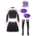 thumbnail image 4 of iiniim Womens Cheer Leader Costumes Set Schoolgirl Cheerleading Cosplay Halloween Party Uniform Purple XL, 4 of 7