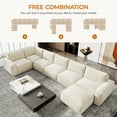 thumbnail image 2 of 175" Oversized Boneless Couch for Living Room, Neche Modern Modular Sectional, Convertible, U Shaped, Deep Seat, Big Comfy Sofa Set with Ottoman,Beige, 2 of 10