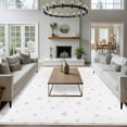thumbnail image 4 of Area Rug for Living Room, Valentine's Day Non-Slip Indoor Large Carpet for Bedroom/Dining Room, Romantic Love Blank Minimalist White Washable Low-Profile Rectangle Floor Runner Rugs - 6 x 9 Ft, 4 of 7