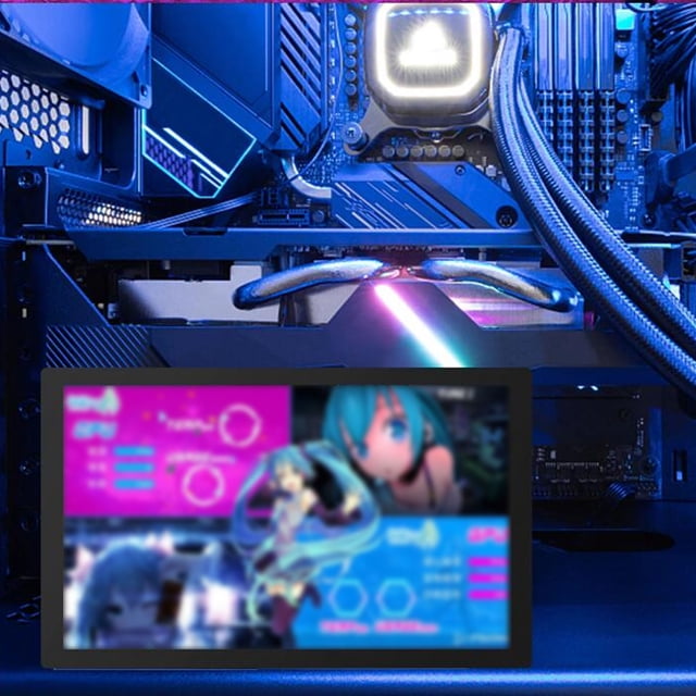 Moniteur de Température d'Ordinateur, Résolution IPS 800x480 5 Pouces Écran Personnalisable Affichage de Température PC pour la Maison