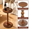 thumbnail image 3 of Dznils Small Round Wood Side Table, Modern Drink End Table, Coffee Table with Wood Base, 22"H, Brown, 3 of 11