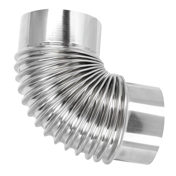 Pawsdot Stainless Steel Ducting Elbow 90 Degree Silver Metal Chimney