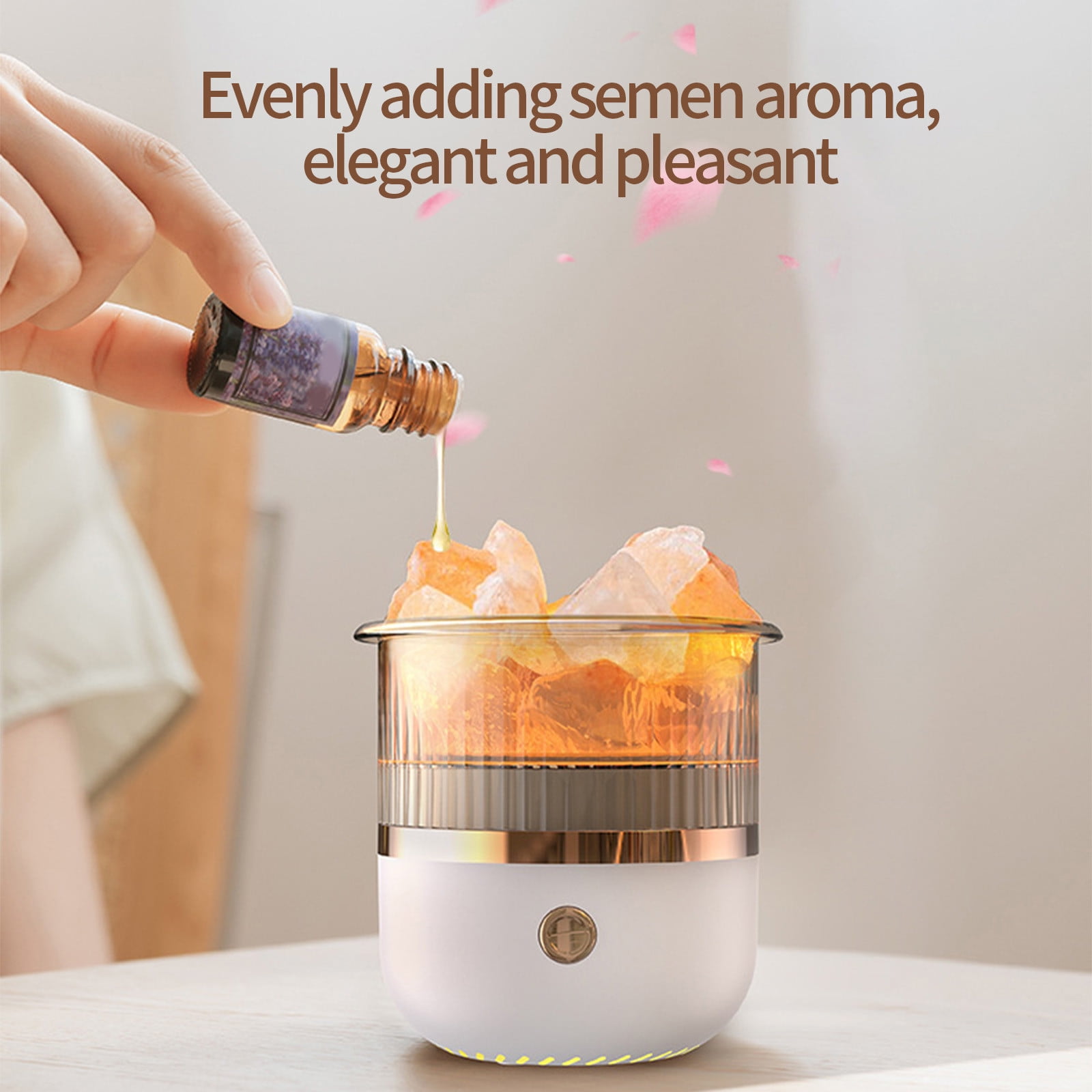 Dengmore Portable Humidifier Crystal Humidifier USB Essential Oil Diffuser With LED Light Small Humidifier For Home And Office for Bedroom Home Office Car Living Room