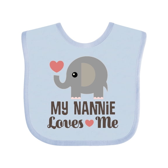 Inktastic Nannie Loves Me Grandchild Boys or Girls Baby Bib