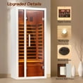 thumbnail image 3 of Vanity Art 1 Person Extendable FAR Infrared Sauna for Home, Hemlock Wood Low EMF 6 Carbon Heaters Indoor Saunas with LED Lights, Bluetooth Speaker, Digital Control Panel, and Seating Bench, 3 of 11