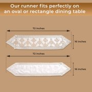Shop LC Beige Farmhouse Table Runner 72 Inches Long for Dining Golden Doilies Embroidered Boho Style Polyester Room Decor Kitchen Rustic Lace Tablecloth for Wedding Decorations Birthday Gifts