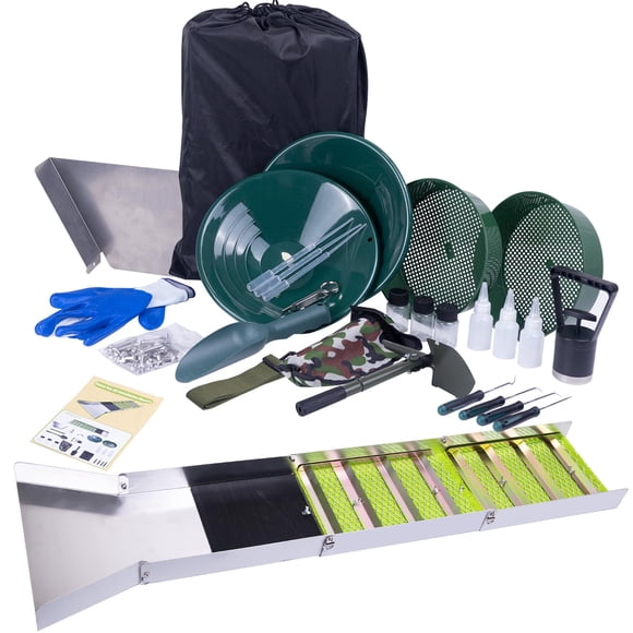 Kit de paneo dorado WodGod, 27 piezas con esclusa plegable de 50 cm