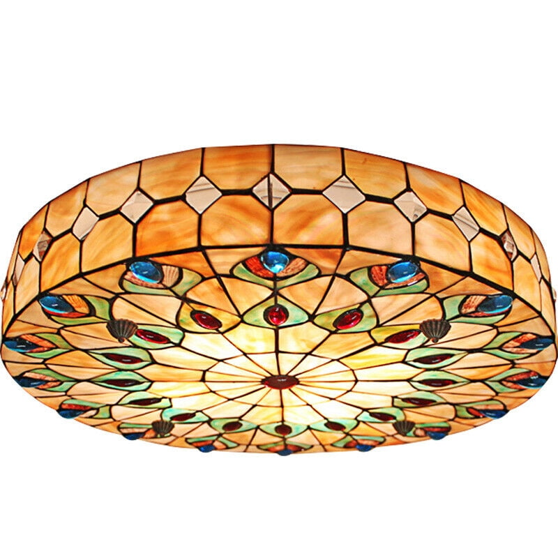 Anqidi Vintage Tiffany Ceiling Light Stained Glass Peacock Tail Chandelier Pendant Lamp Walmart Com Anqidi Vintage Tiffany Ceiling Light Stained Glass Peacock Tail Chandelier Pendant Lamp Walmart Com