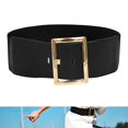 thumbnail image 6 of Women's Stretch Belt ,Stretch Buckle Waist Belt, Pants, Soft ,Wide Elastic Belt ,Chic ,Vintage Style Cinch Belt Cinch Waistband for Coat Women Black, 6 of 9