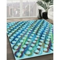 thumbnail image 3 of Ahgly Company Machine Washable Indoor Round Transitional Deep-Sea Green Area Rugs, 3' Round, 3 of 7