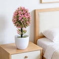 thumbnail image 2 of Artificial Bonsai Tree Small Potted Green Plant Realistic Flower Ball Desktop Ornament for Easter Spring Home Decor, 2 of 8