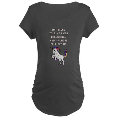 

CafePress - I Almost Fell Off My Unicor - Maternity Dark T-Shirt