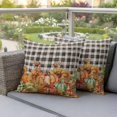 thumbnail image 4 of Pumpkins Green Orange Fall Outdoor Pillow Covers 16"x16" Set of 2,Waterproof Throw Pillow Covers for Patio Furniture,Thanksgiving Black Plaid Rustic Decorative Cushion Pillowcases for Garden Sofa, 4 of 9