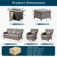 thumbnail image 7 of Unnifurnzi 8 Pieces Outdoor Patio Furniture Set with Fire Pit-Outdoor Sofa Couch with Outdoor Swivel Rocker Patio Chairs Wicker Patio Furniture for Deck Porch Garden Balcony Poolside-Brown/Gray, 7 of 7