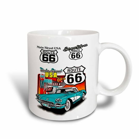 3dRose Route 66, Ceramic Mug, 15-ounce