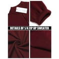 thumbnail image 3 of COOFANDY Mens Slim Fit 1/4 Zip Up Mock Neck Polo Sweater Casual Long Sleeve Sweater Pullover Sweaters, 3 of 8