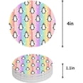 thumbnail image 1 of FMSHPON Penguin Rainbow Stripe Set of 6 Round Coaster for Drinks, Absorbent Ceramic Stone Coasters Cup Mat with Cork Base for Home Kitchen Room Coffee Table Bar Decor, 1 of 6