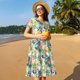 thumbnail image 4 of Easygdp Tropical Flowers para Vestido Transpirable de Mujer, Vestido Suelto de Manga Corta con Pliegues y Bolsillos para el Verano, 4 of 6