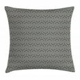 thumbnail image 1 of Lattice Throw Pillow Cushion Cover, Striped Pattern with Diagonal Squares and Zig Zag Triangles Geometry, Decorative Square Accent Pillow Case, 18" X 18", Charcoal Grey Eggshell, by Ambesonne, 1 of 2