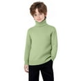 thumbnail image 4 of Turtleneck Sweaters for Boys Girls 2-15 Years Kids Winter Knitwear Clothes Long Sleeve High Neck Knit Pullover Top (10 Years, Mint Green), 4 of 7