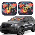 thumbnail image 1 of Saiise World Map Guitar Illustration for Foldable Car Sun Shades (2-Pack) Offer Sun Protection with an Easy-fold Design for Convenient Windshield Shading-Medium, 1 of 6