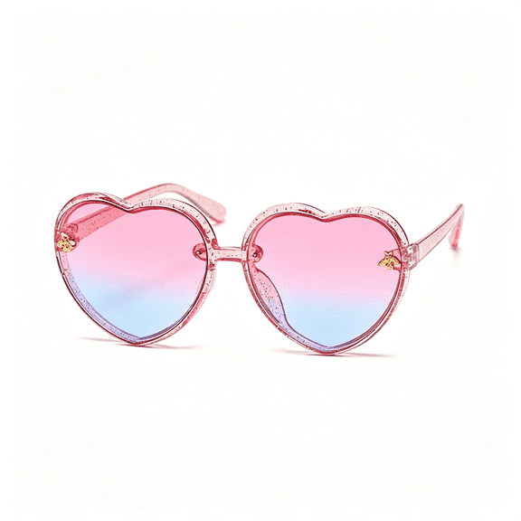 HBMYN Kids Heart Shaped Sunglasses Cute Bee Frame Age 3-10 Uv400 Protection Fashion Sunnies for Outdoor Summer Lovely Pink Sunglasses