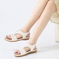 thumbnail image 6 of Ecetana Sandals for Women Dressy Comfortable Summer Beach Casual Elastic Strap Flat Sandals, 6 of 7