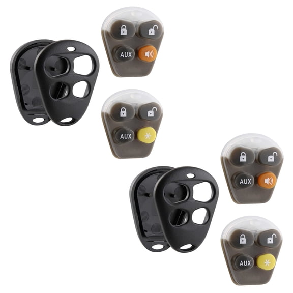 2 PACK KeylessOption Keyless Entry Remote Control Starter Car Key Fob Case Shell Outer Cover Button Pads For Viper Automate Alarms