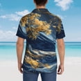 thumbnail image 4 of Fuzoiu Golden Fantasy Landscape Print Hawaiian Shirt for Men, Summer Beach Casual Short Sleeve Button Down Shirts, Men’s Beach Summer Shirts with Pocket,Large, 4 of 7