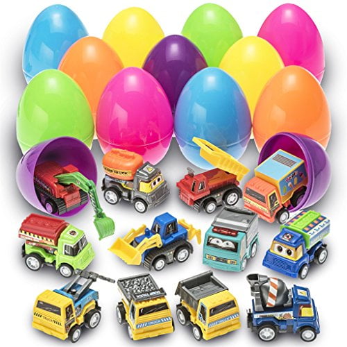 Prextex 16 pack Kids Racing Car Pull Back and Go Vehicles Great Easter Eggs Fillers or Stocking Stuffers and Toys for Boys Best Pull Back Racing Cars for Toddlers
